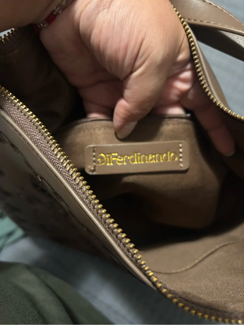 Embroidered Ribbon Detail Brown Tote Backpack